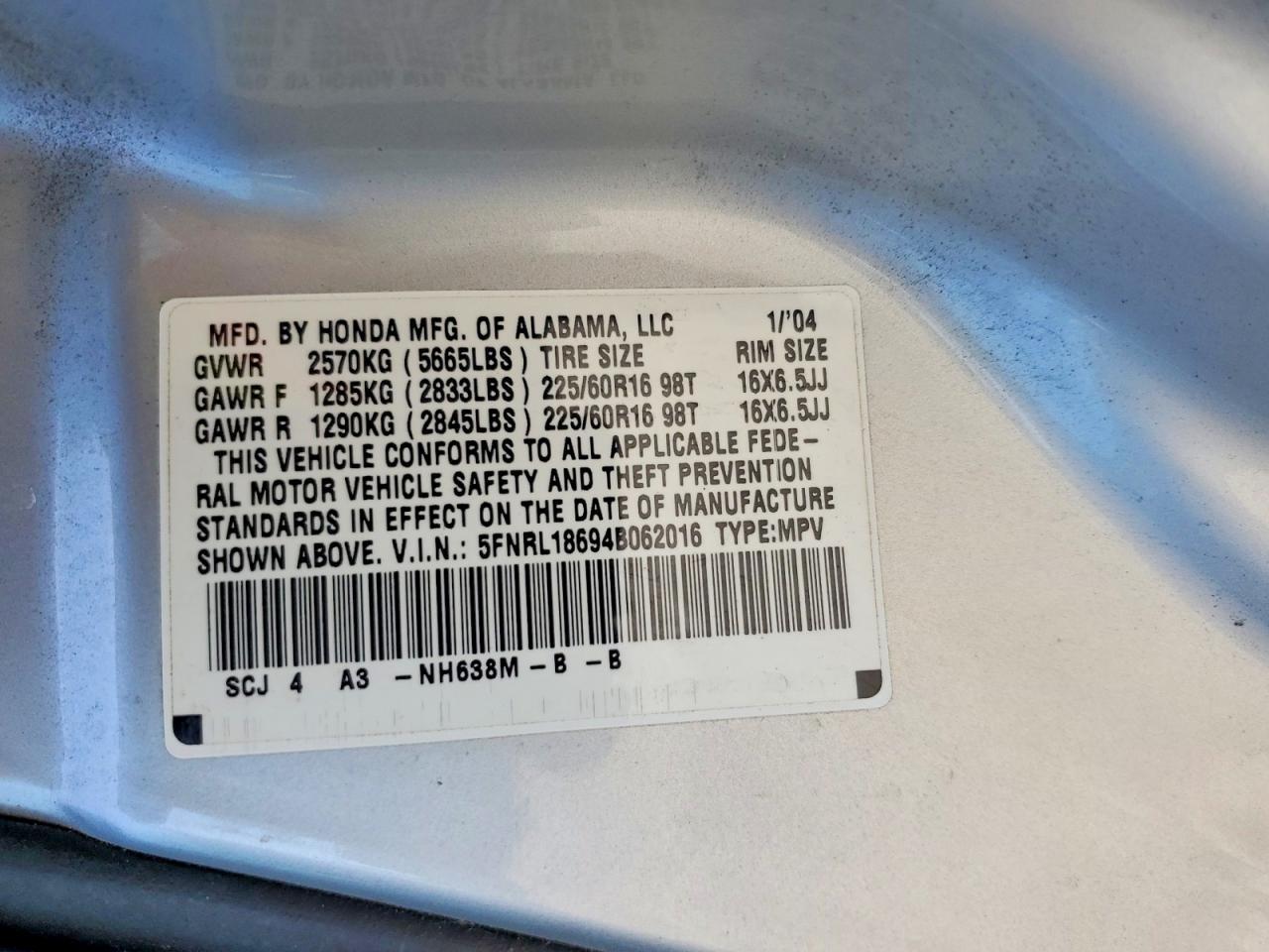 2004 HONDA ODYSSEY
