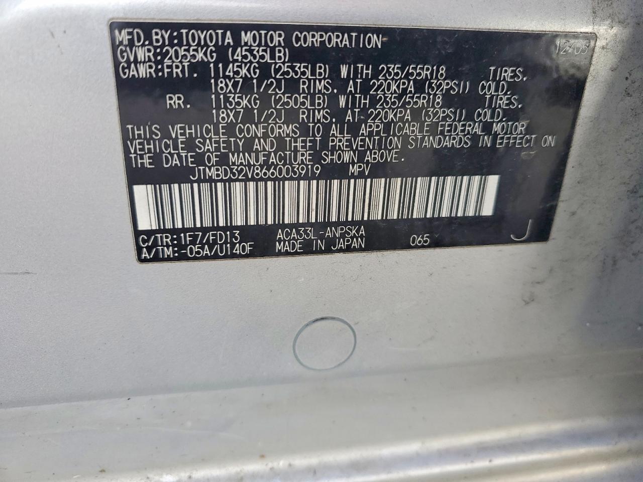 2006 TOYOTA RAV4