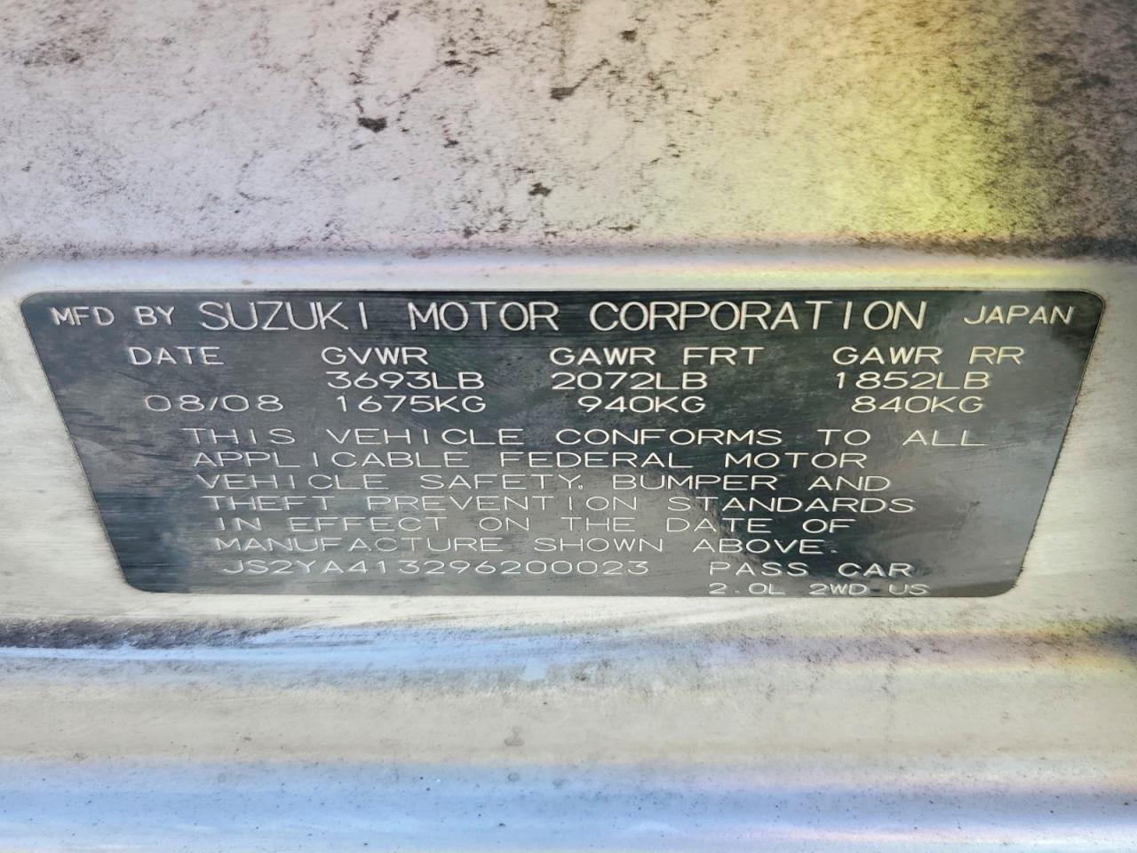 2009 SUZUKI SX4