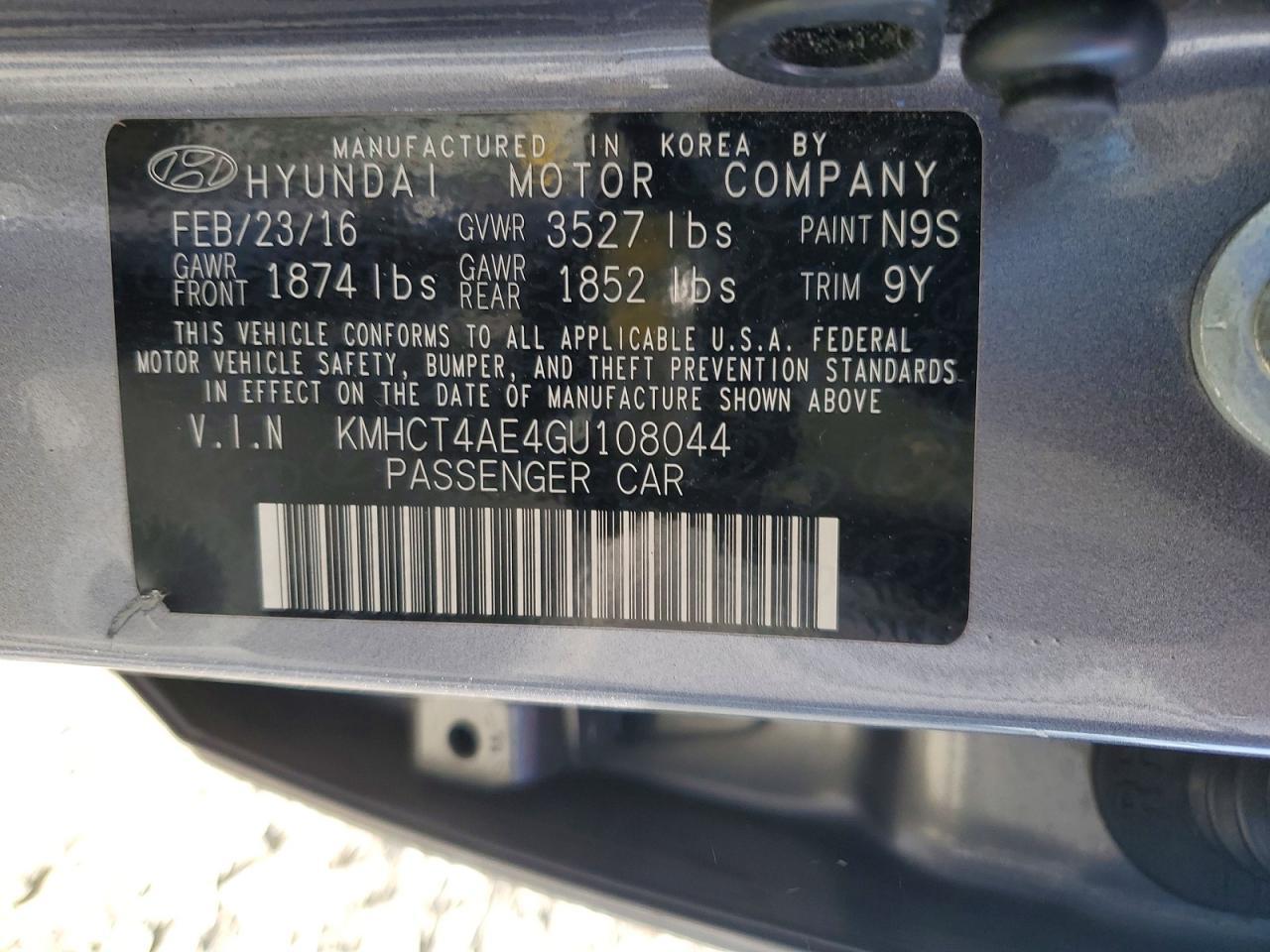 2016 HYUNDAI ACCENT
