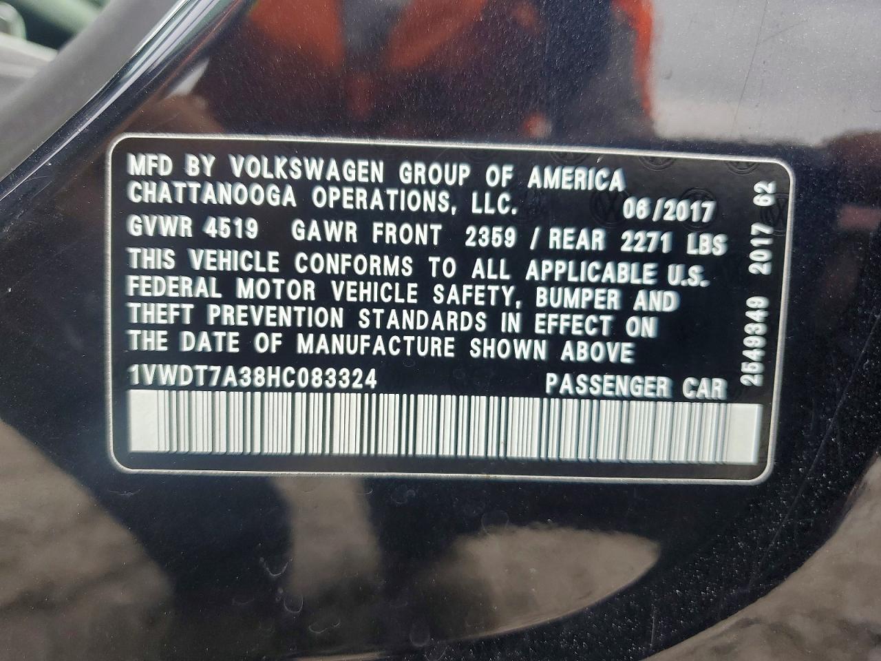 2017 VOLKSWAGEN Passat