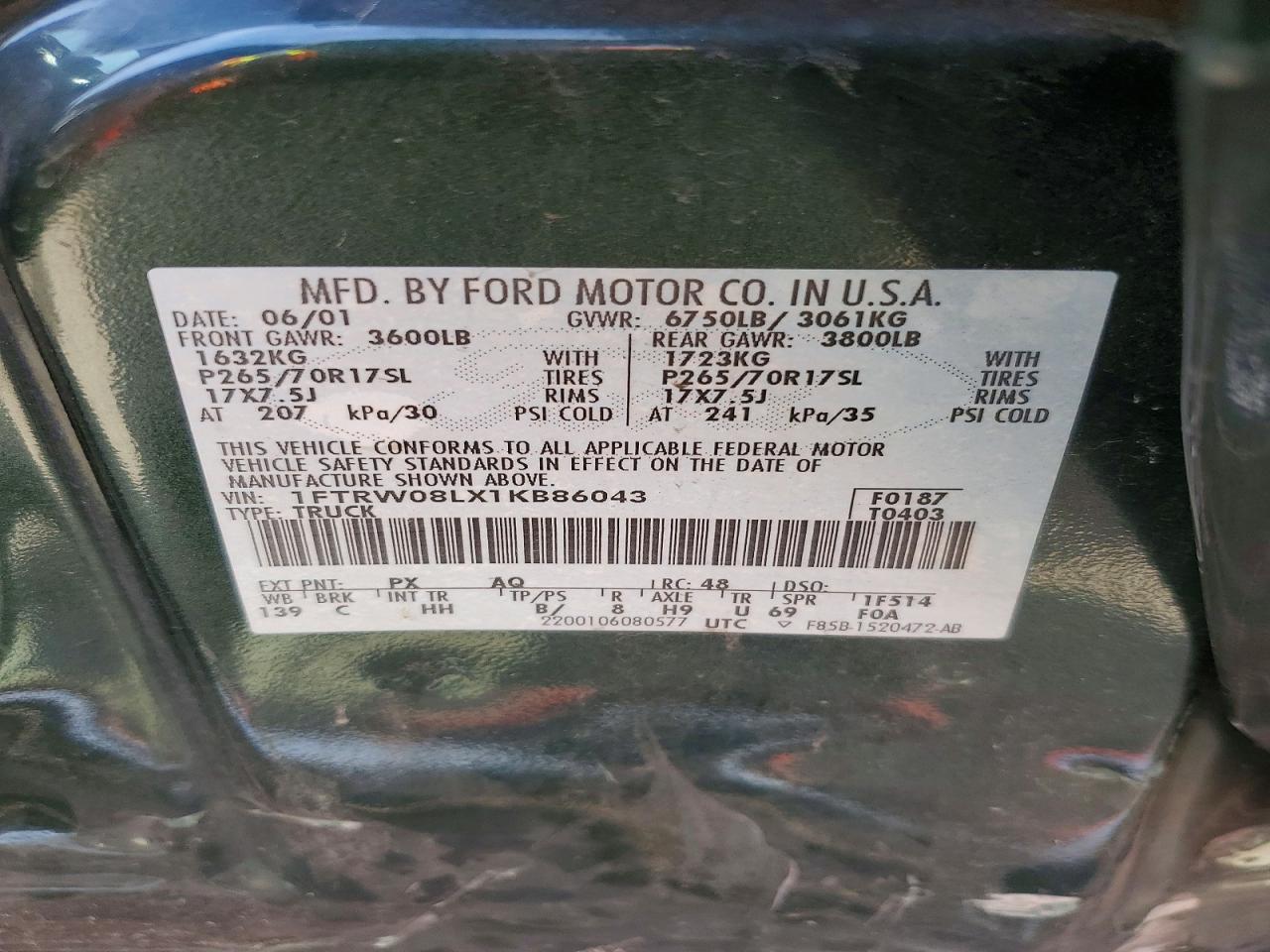 2001 FORD F-150 Lightning