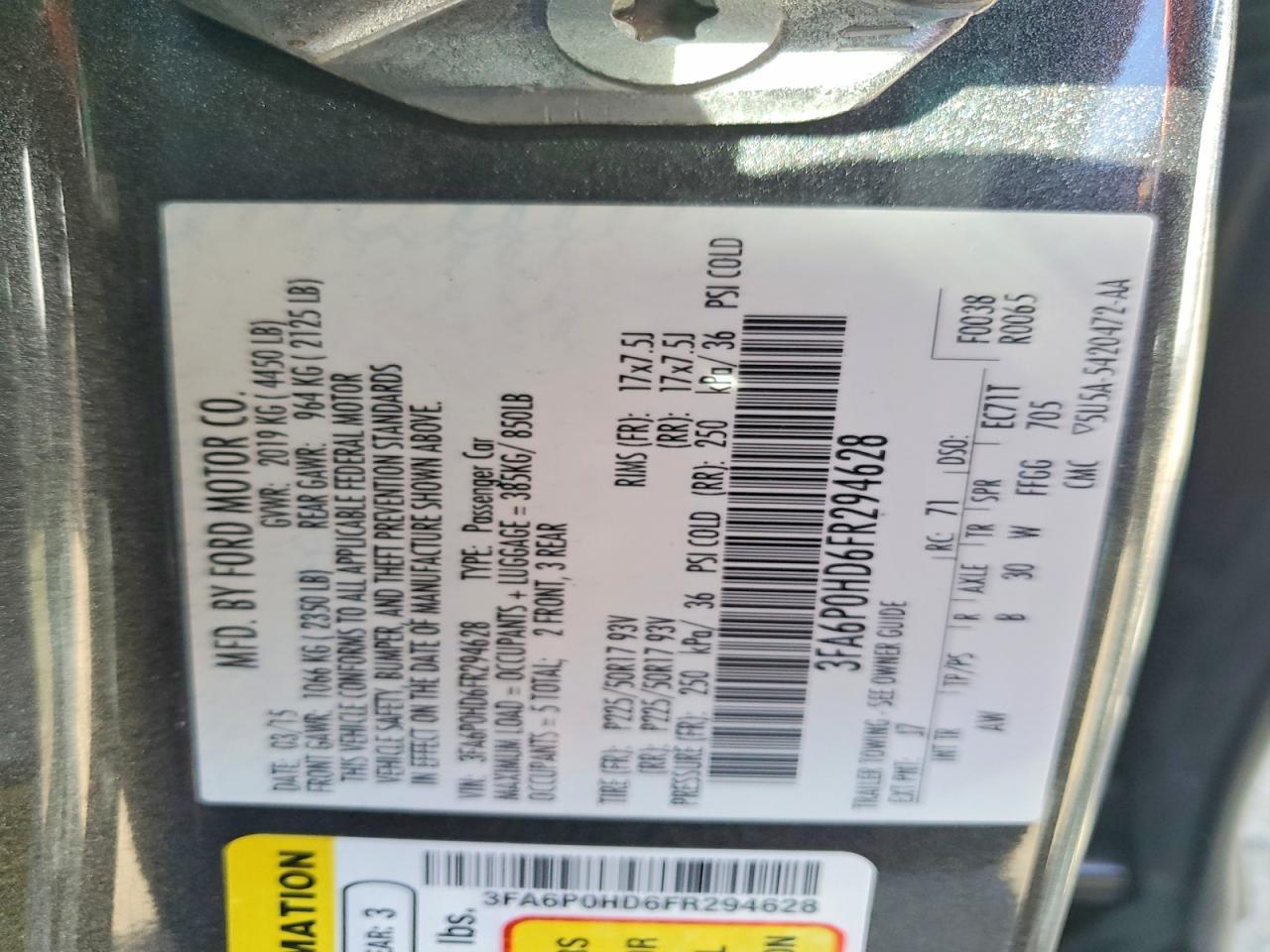 2015 FORD FUSION