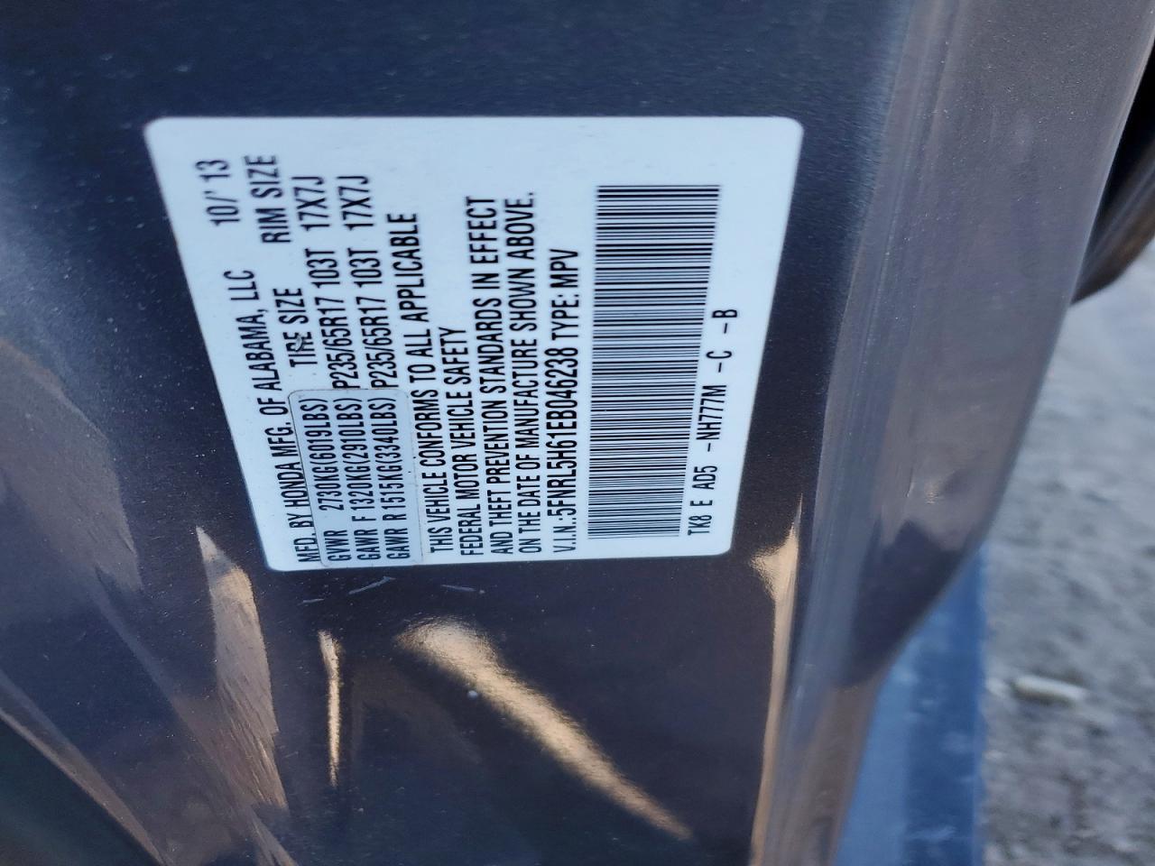 2014 HONDA ODYSSEY