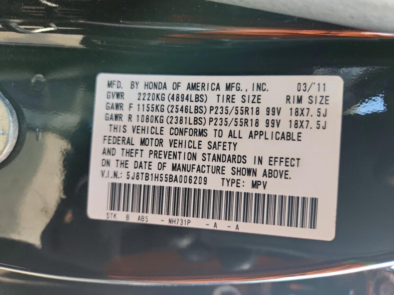 2011 ACURA RDX
