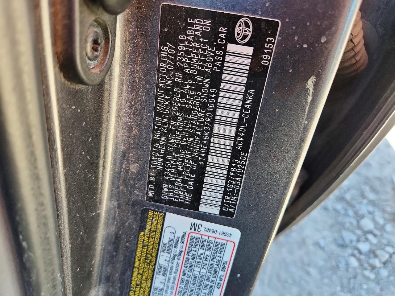 2007 TOYOTA CAMRY