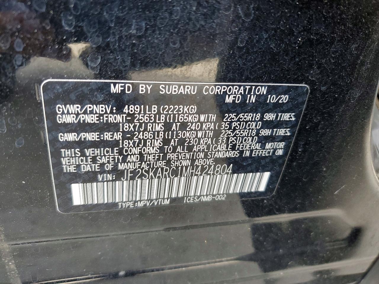 2021 SUBARU FORESTER