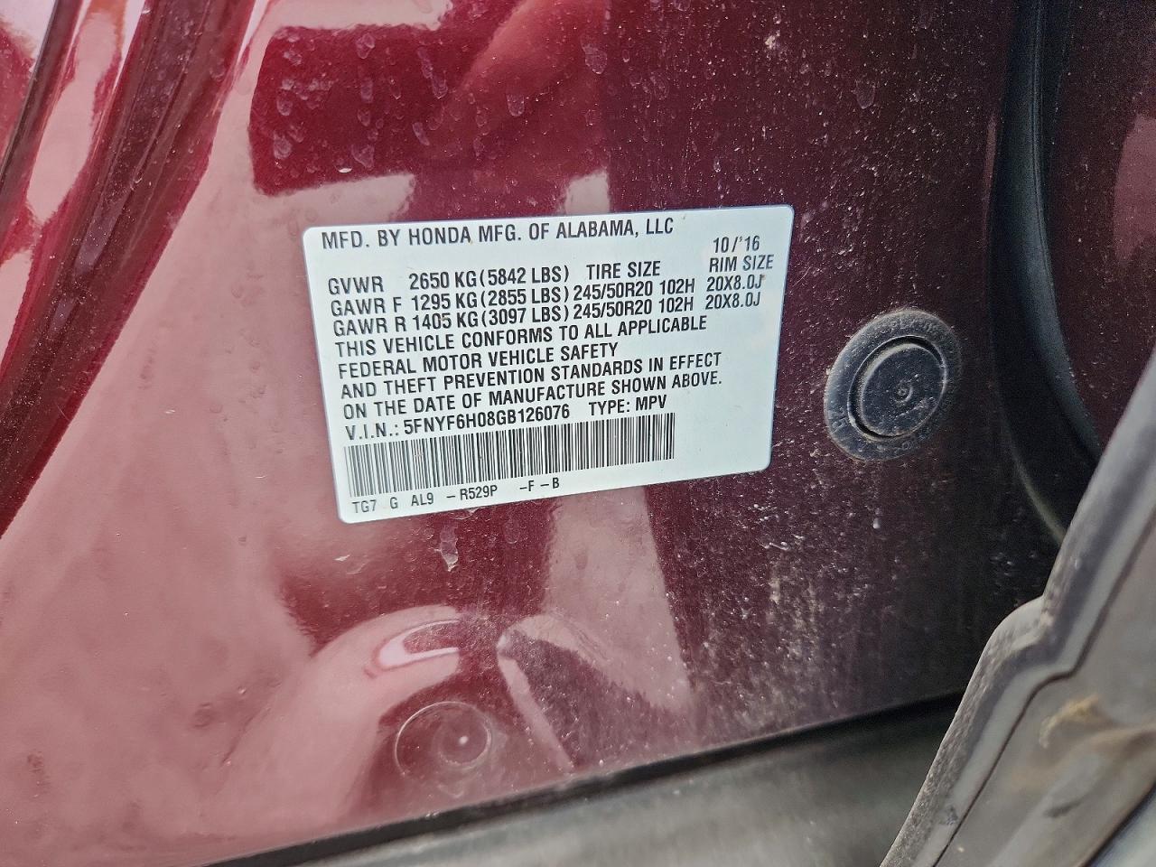 2016 HONDA PILOT