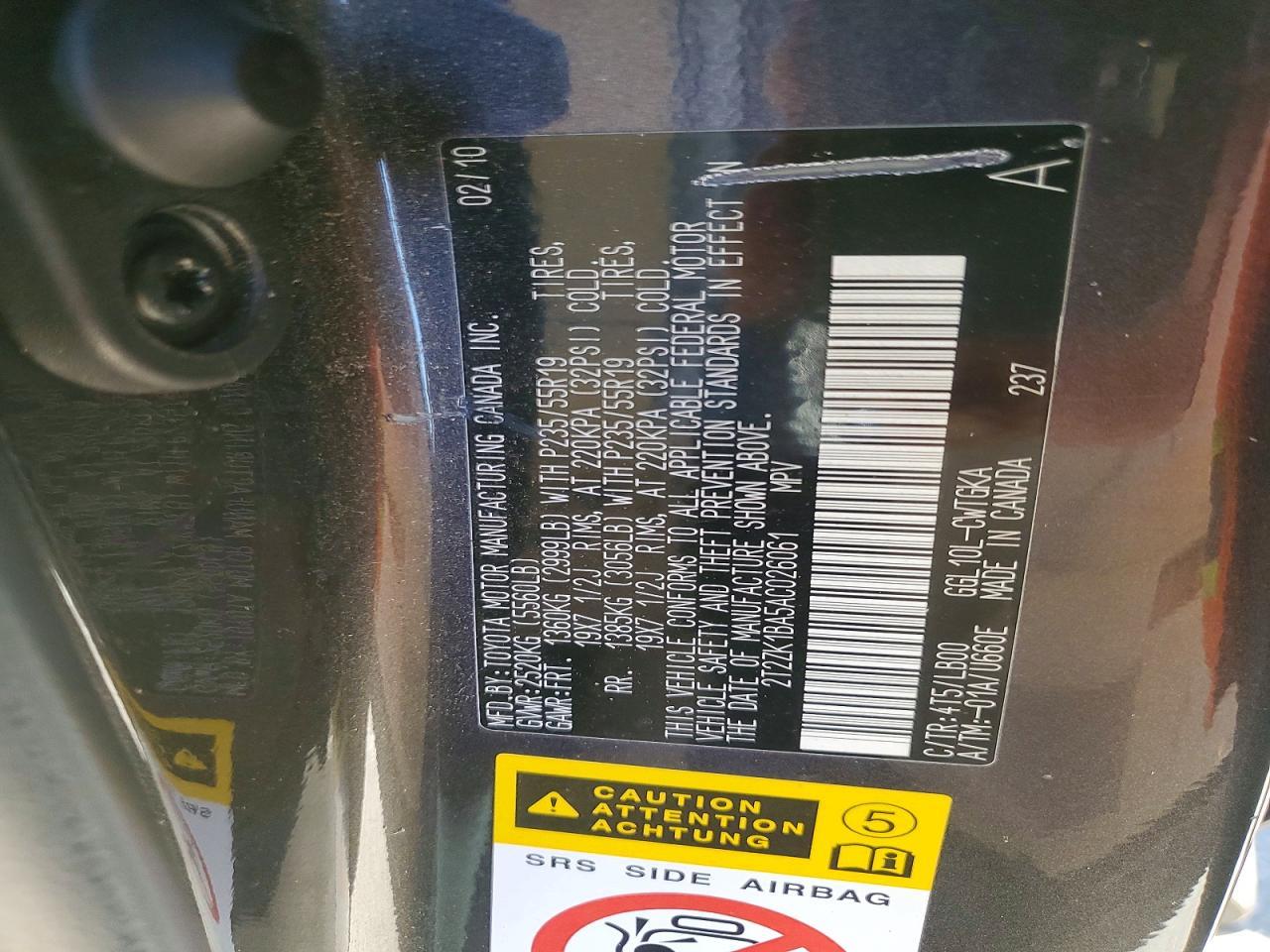 2010 LEXUS RX 350