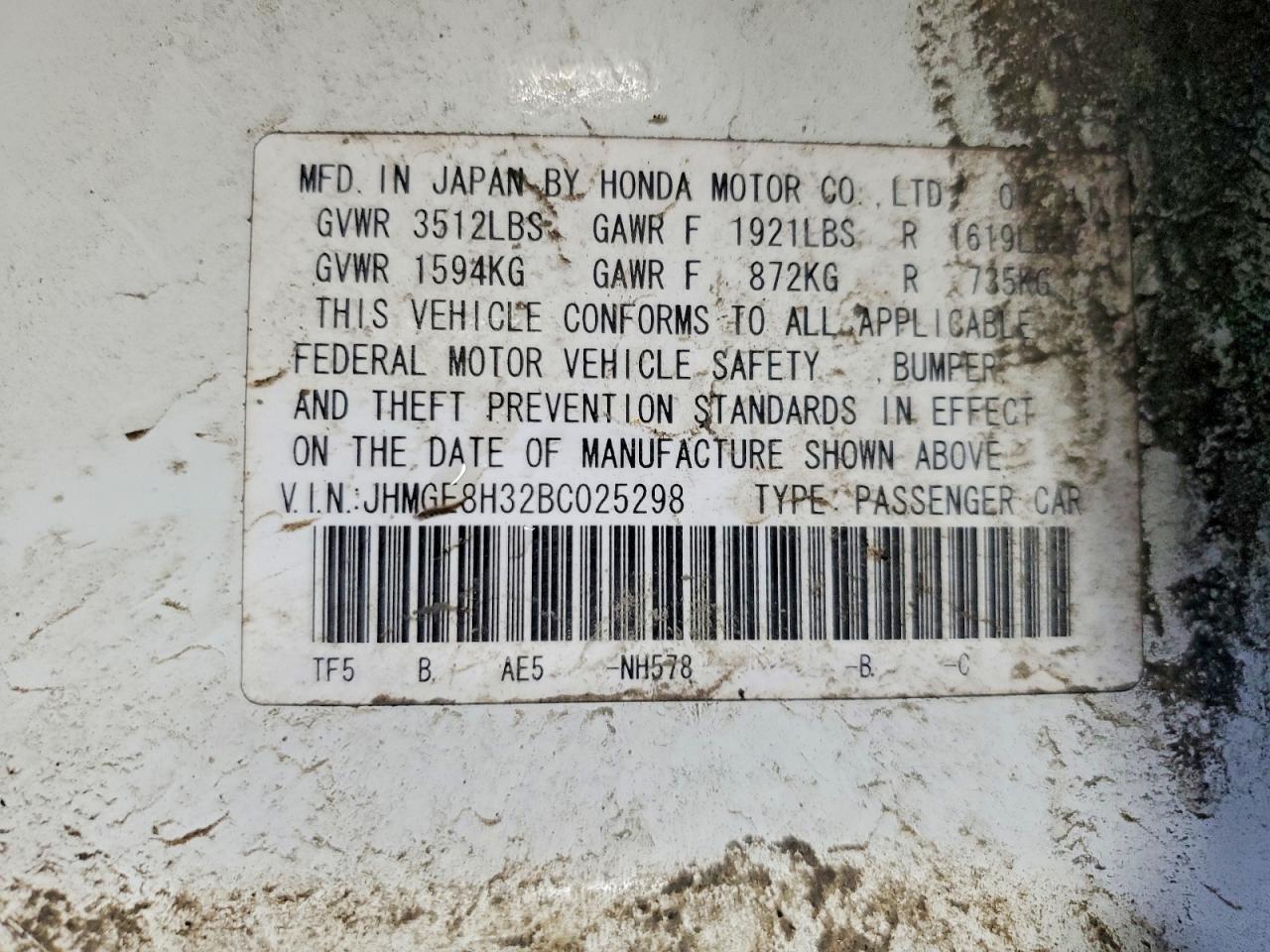 2011 HONDA FIT