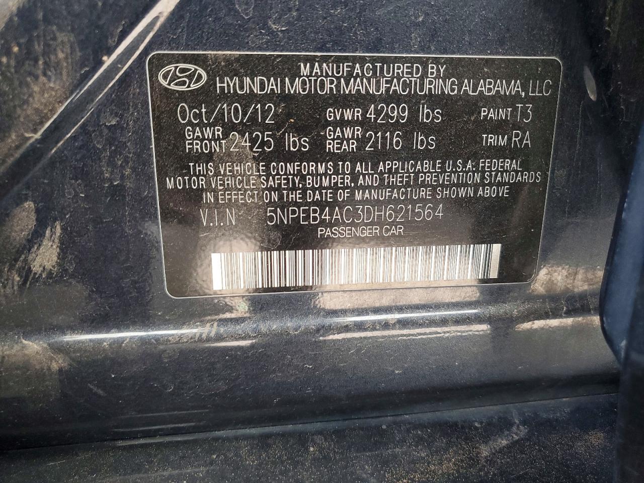 2013 HYUNDAI SONATA