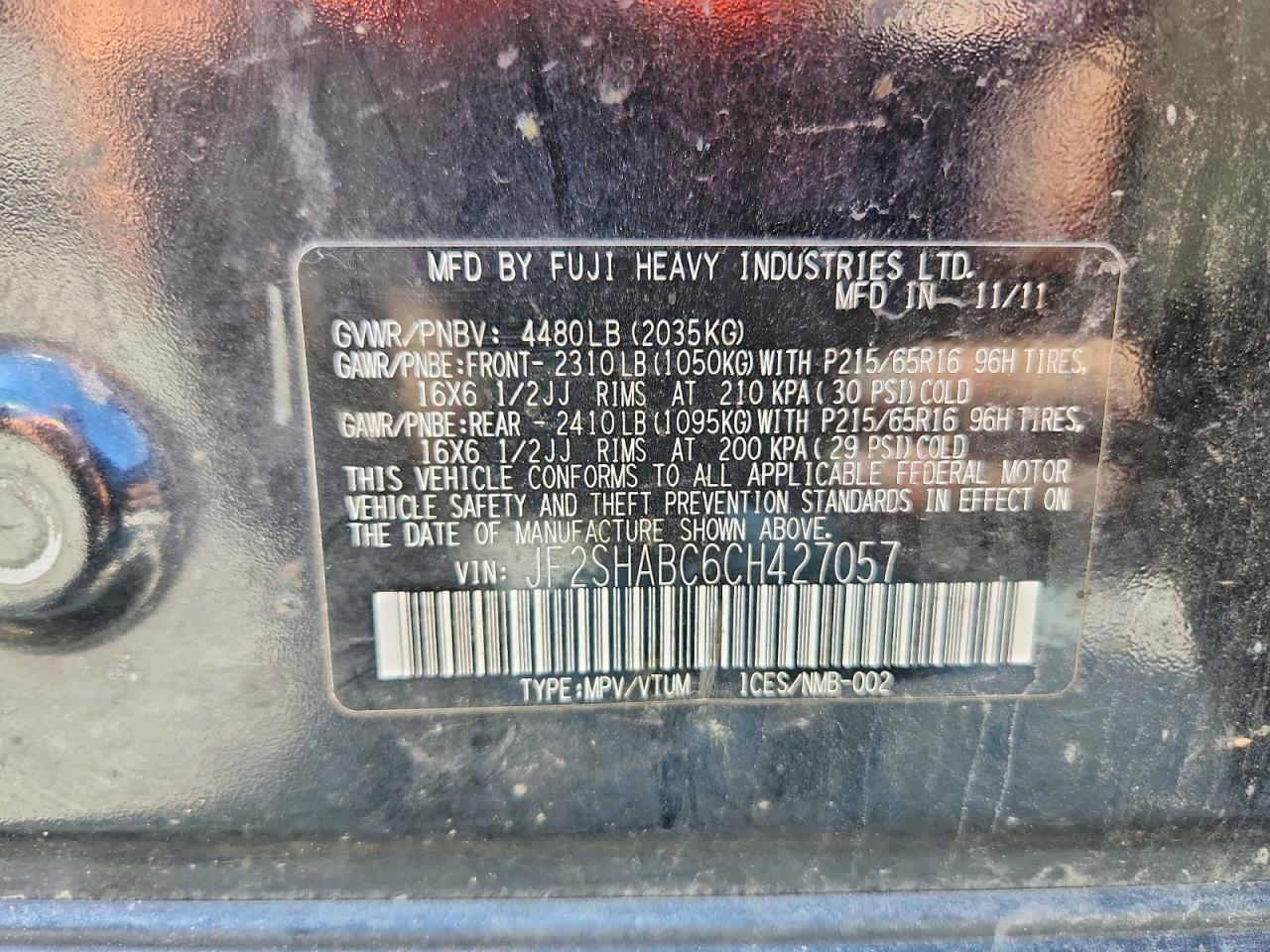 2012 SUBARU FORESTER