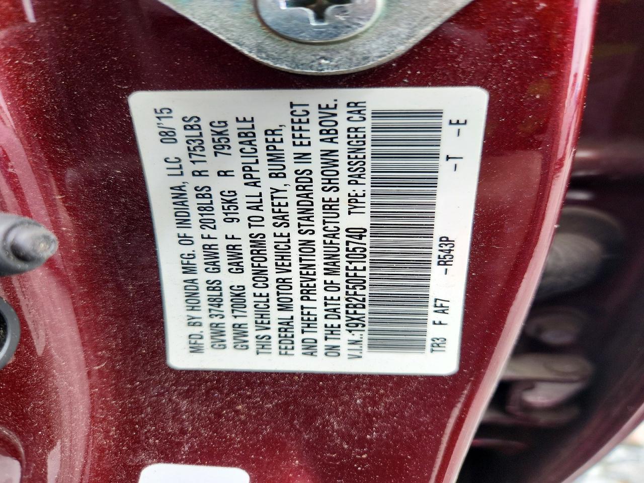 2015 HONDA CIVIC