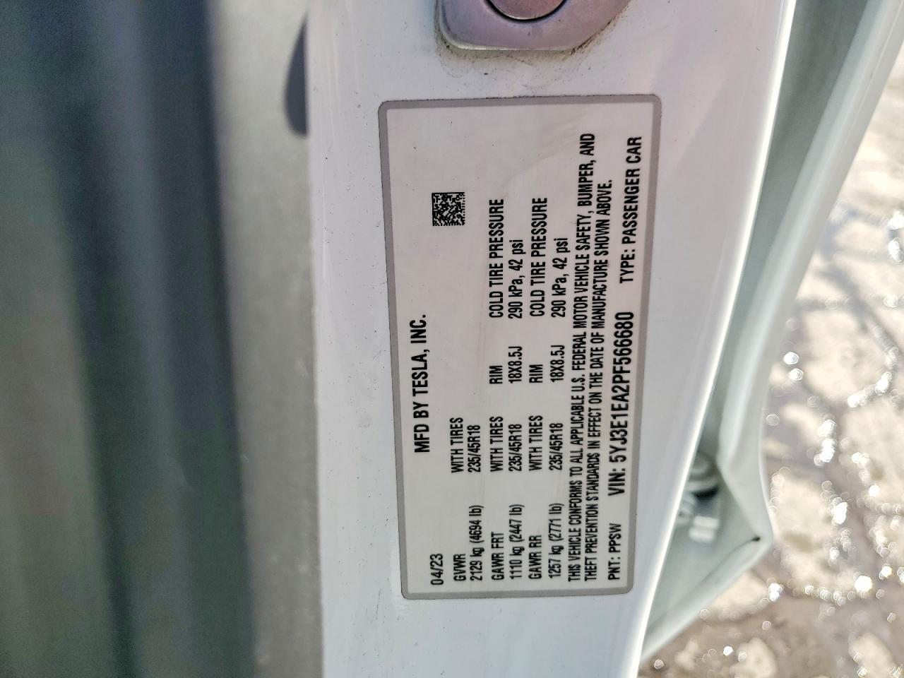 2023 TESLA MODEL 3