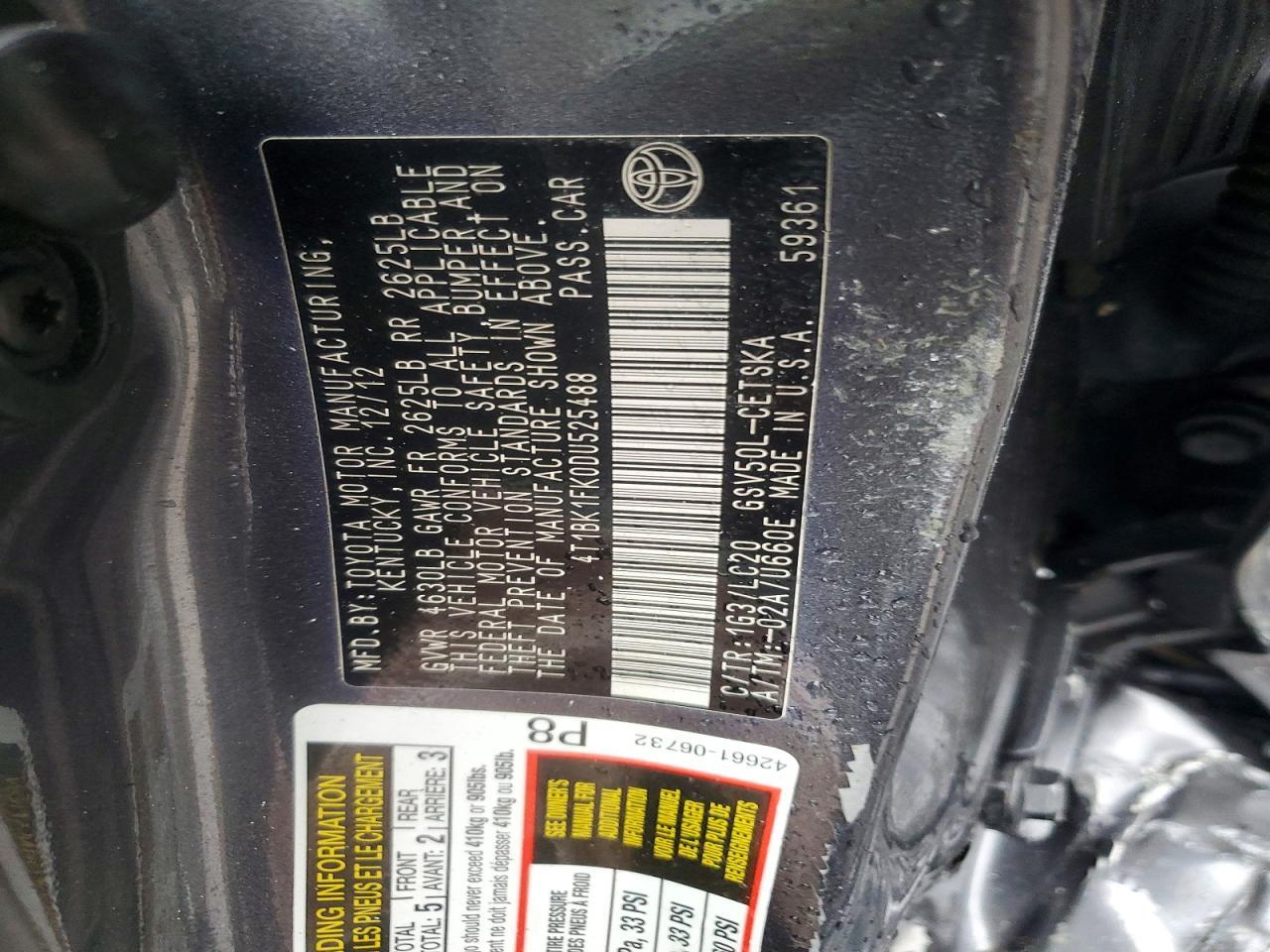 2013 TOYOTA CAMRY