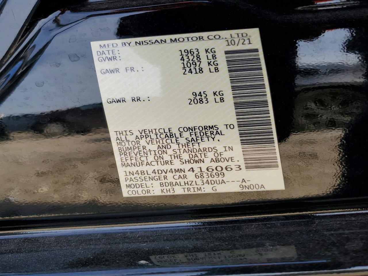 2021 NISSAN ALTIMA