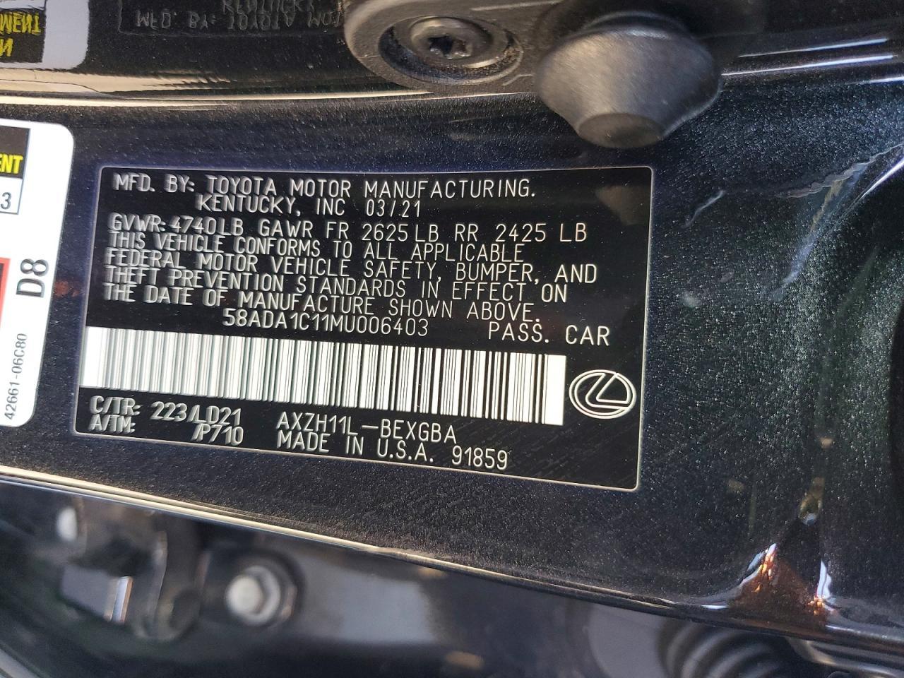2021 LEXUS ES 300H