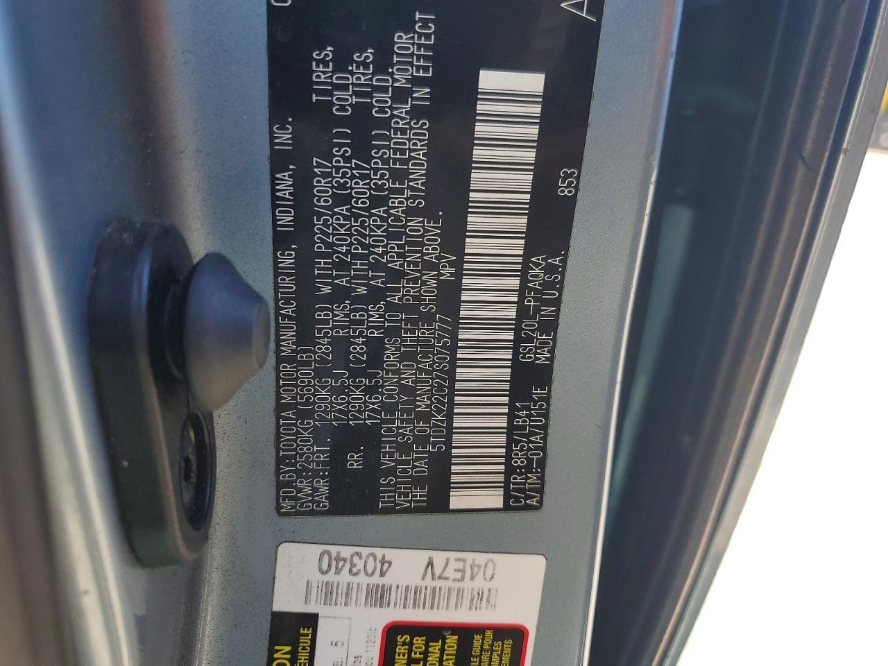 2007 TOYOTA SIENNA