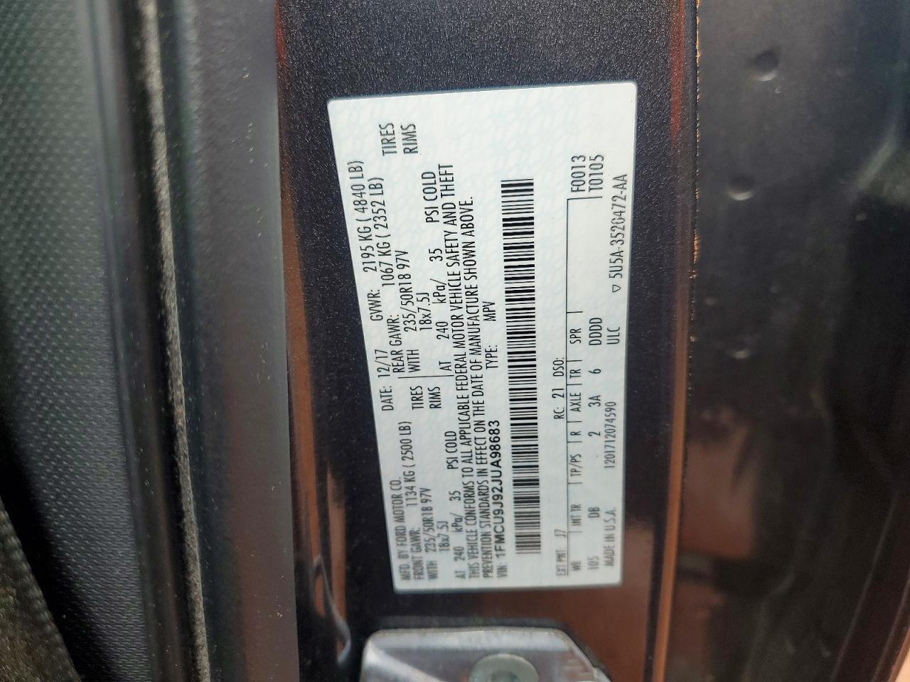 2018 FORD ESCAPE