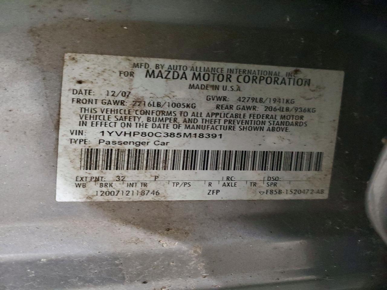 2008 MAZDA 6