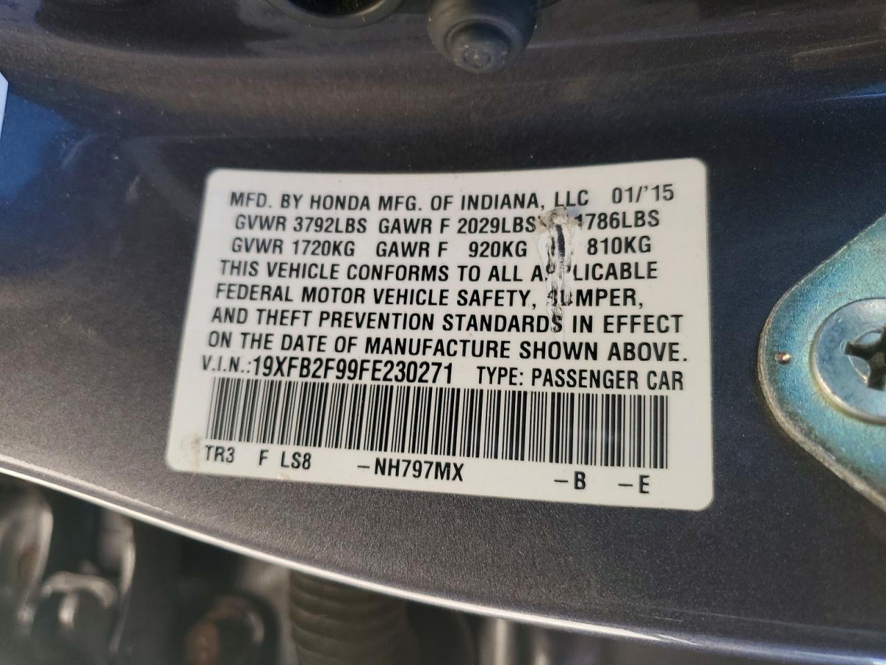 2015 HONDA CIVIC