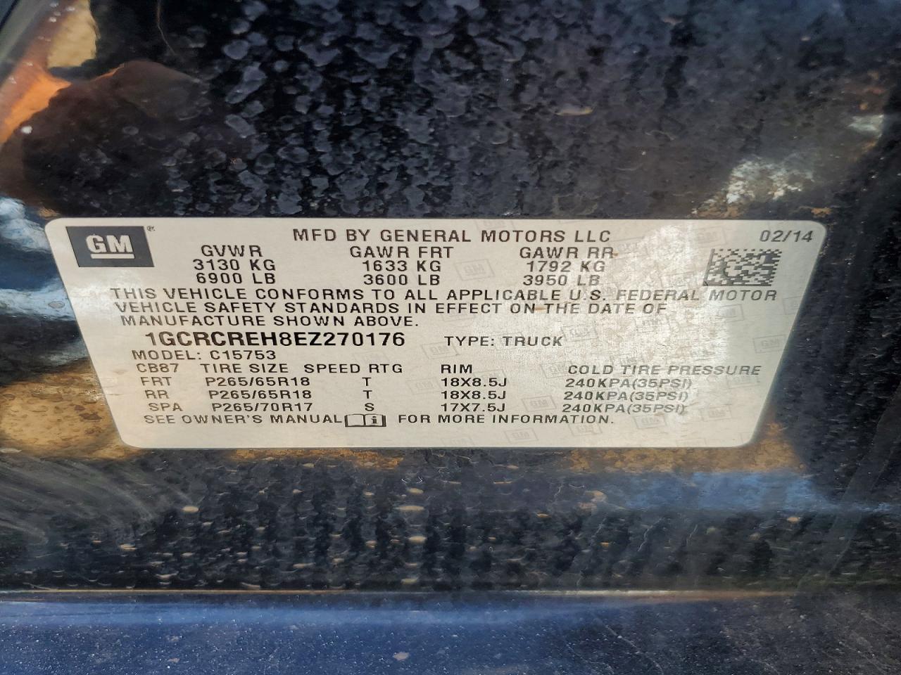 2014 CHEVROLET SILVERADO 1500