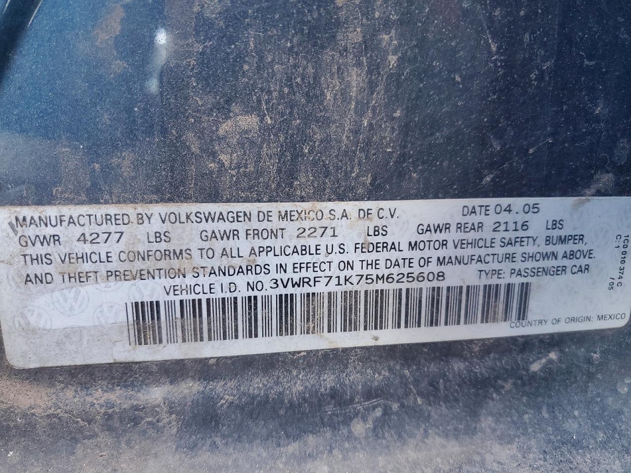 2005 VOLKSWAGEN JETTA