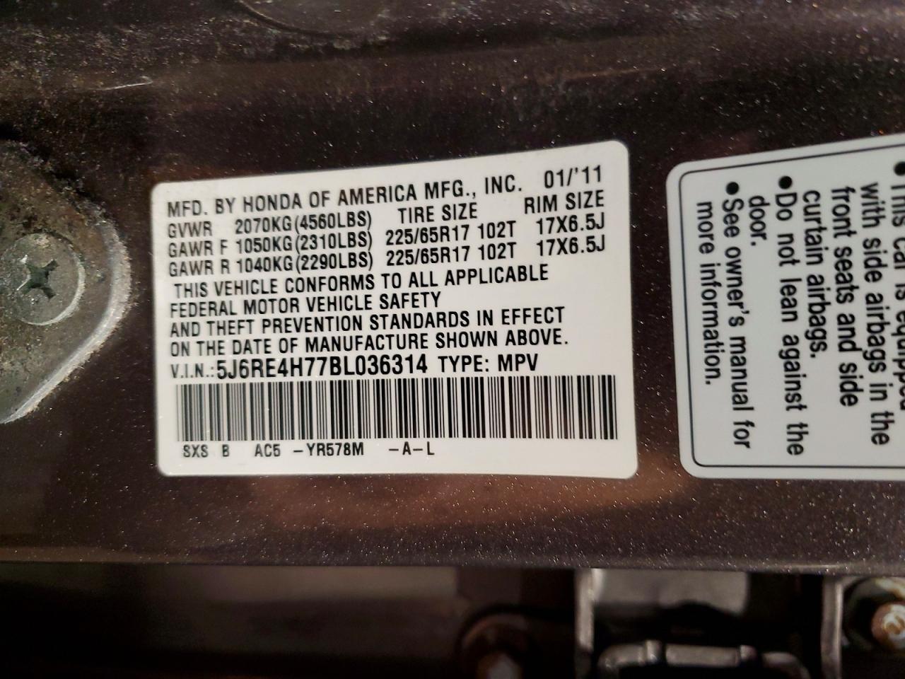2011 HONDA CR-V