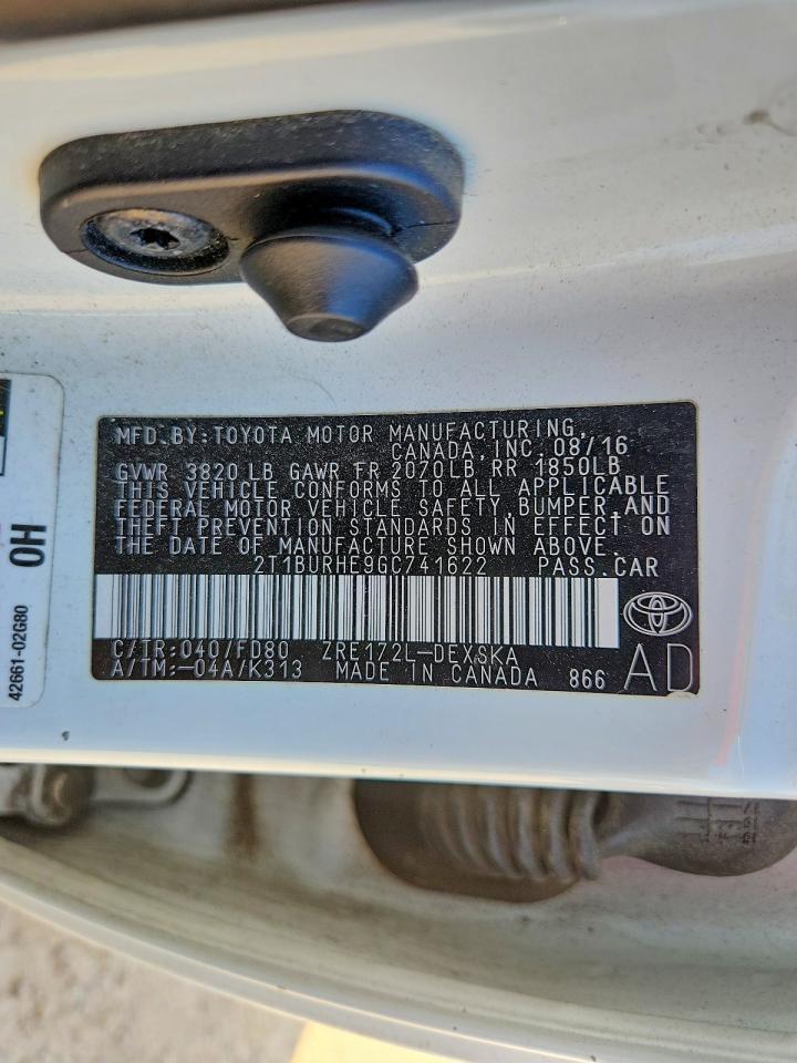 2016 TOYOTA COROLLA