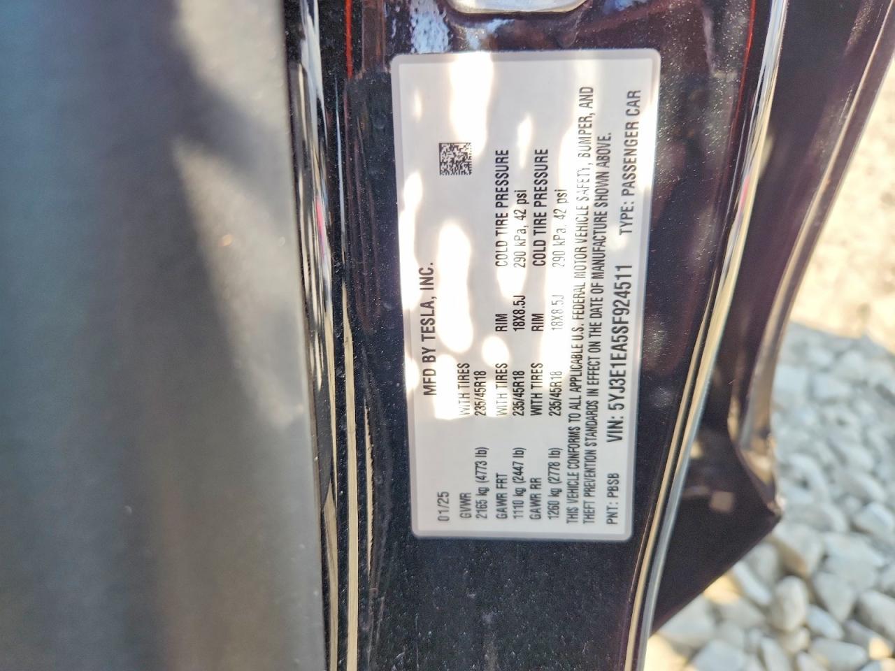 2025 TESLA MODEL 3