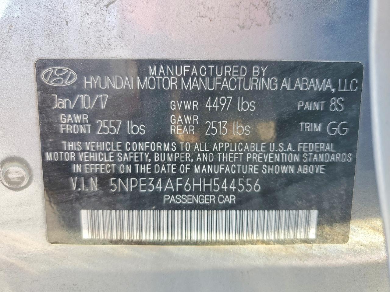 2017 HYUNDAI SONATA
