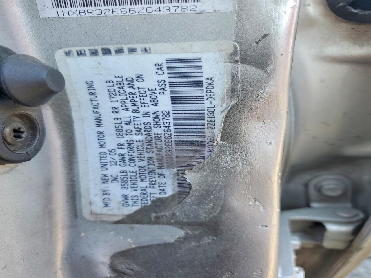 2006 TOYOTA COROLLA