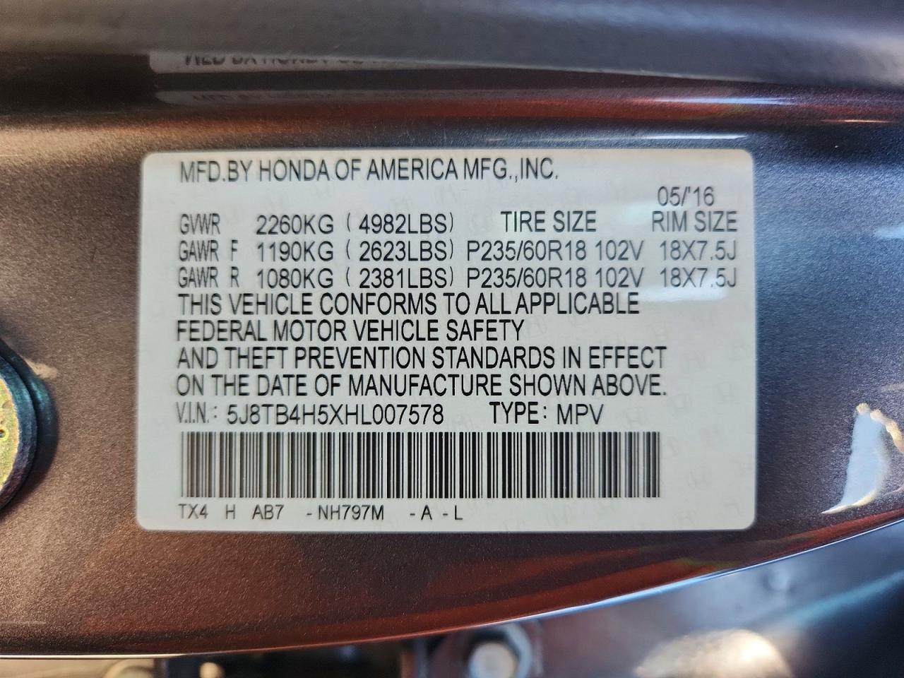 2017 ACURA RDX