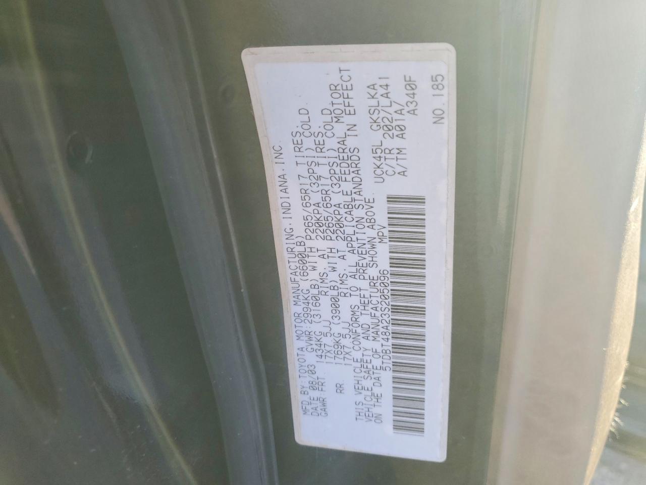 2003 TOYOTA Sequoia