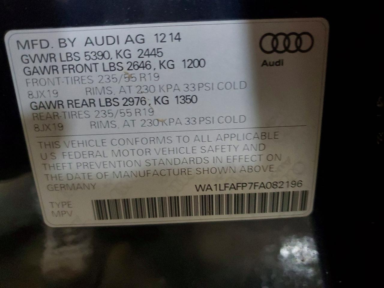 2015 AUDI Q5