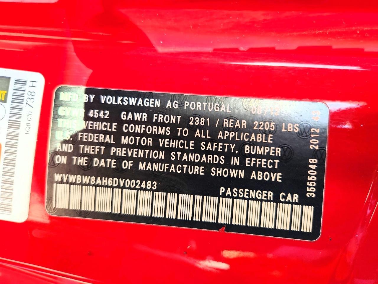 2013 VOLKSWAGEN EOS
