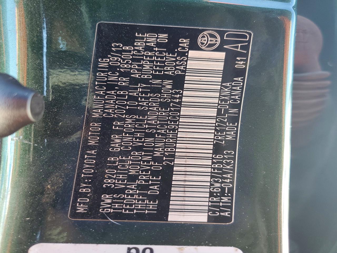 2014 TOYOTA COROLLA