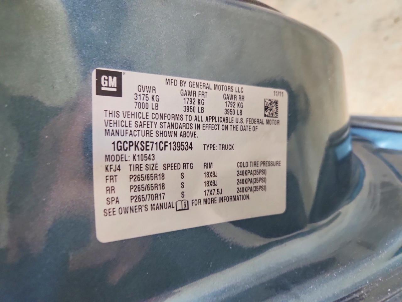 2012 CHEVROLET SILVERADO 1500