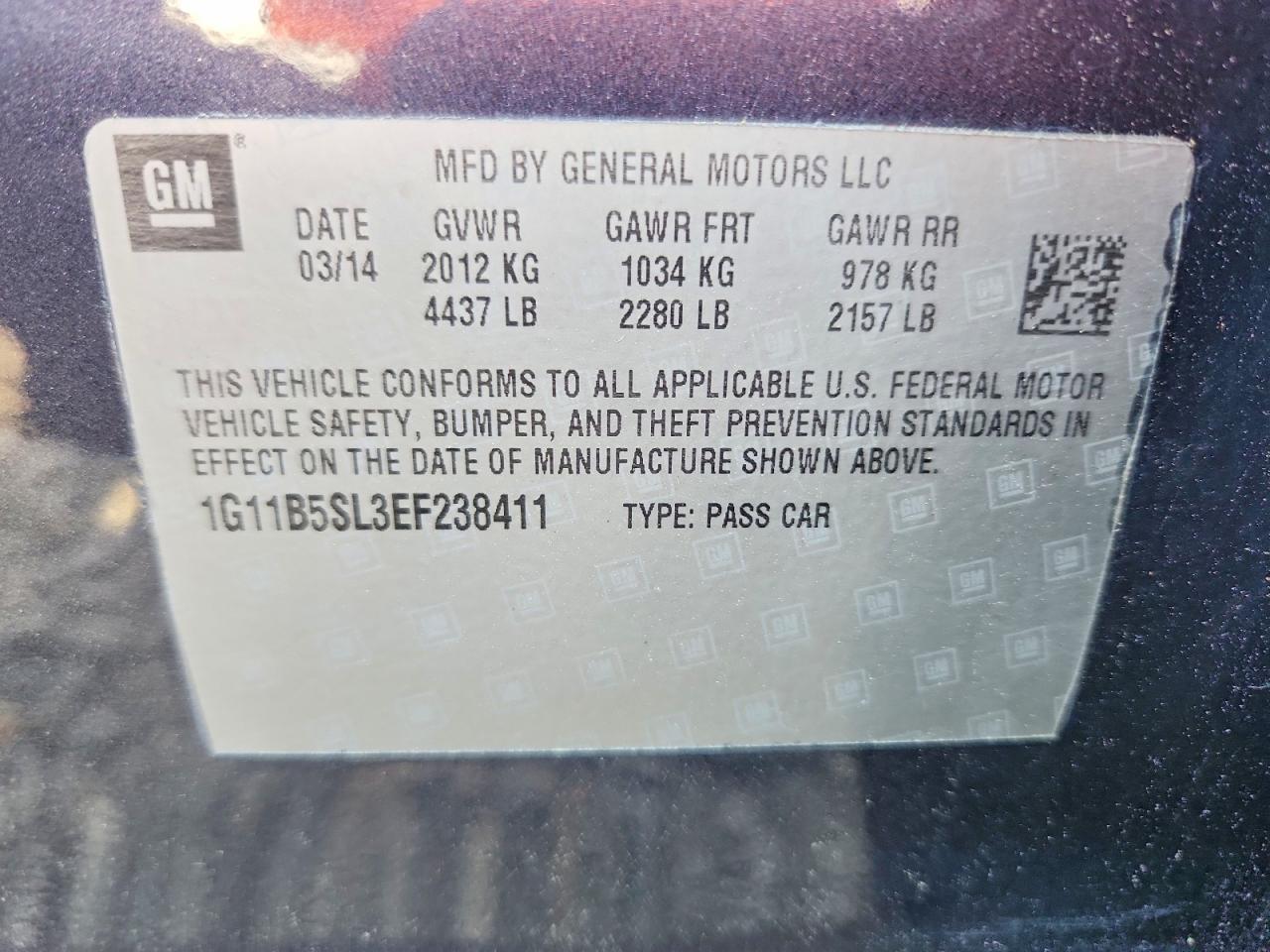 2014 CHEVROLET MALIBU
