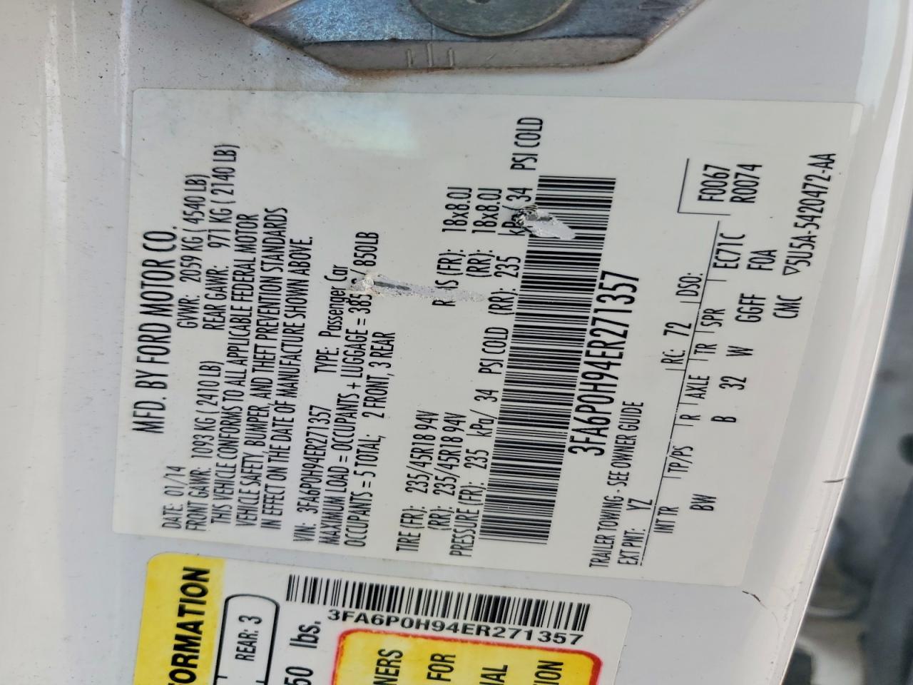 2014 FORD FUSION