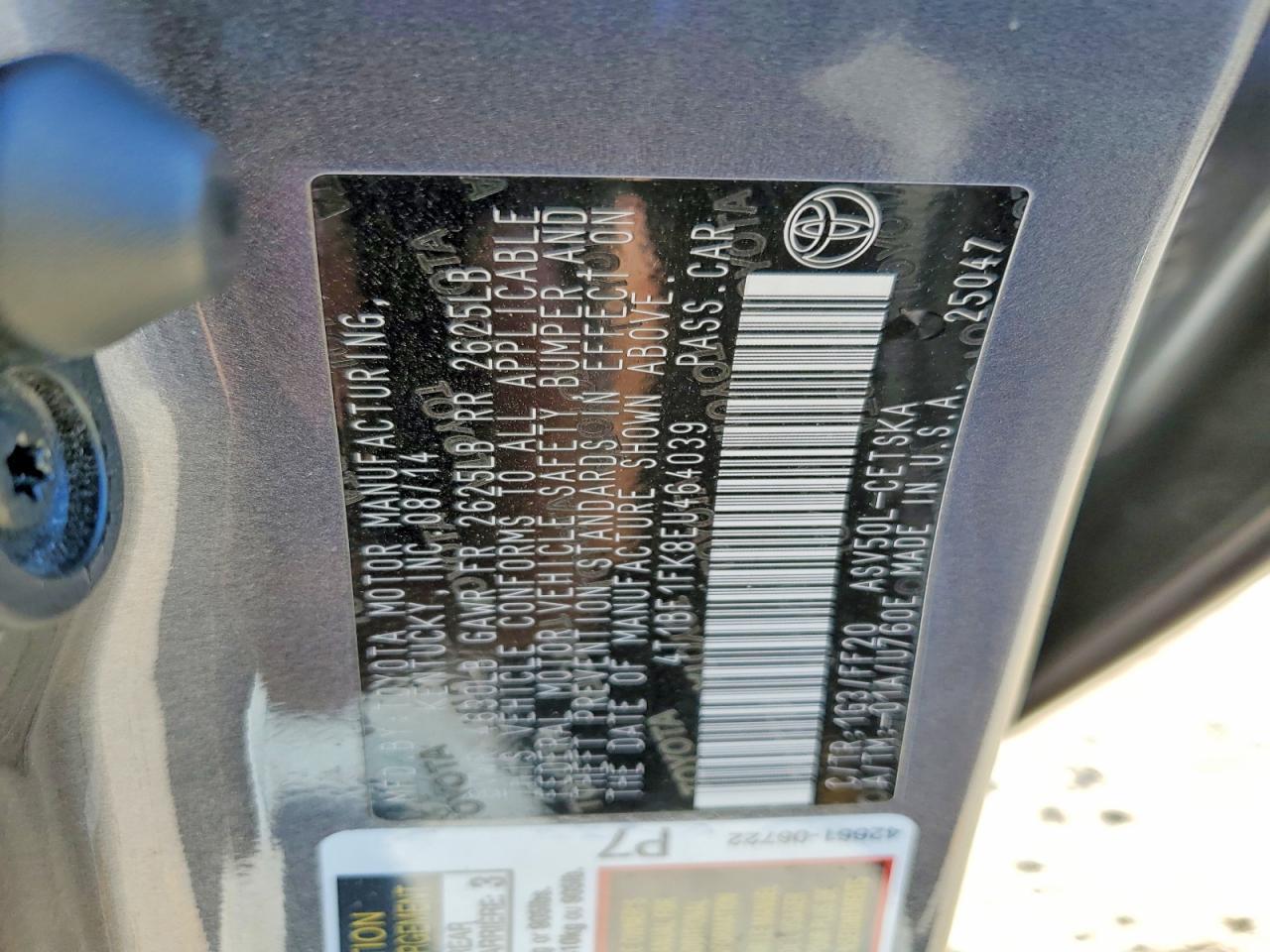 2014 TOYOTA CAMRY