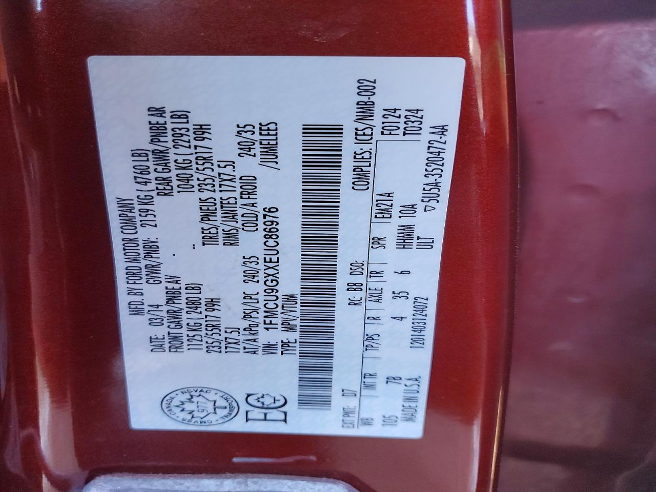 2014 FORD ESCAPE