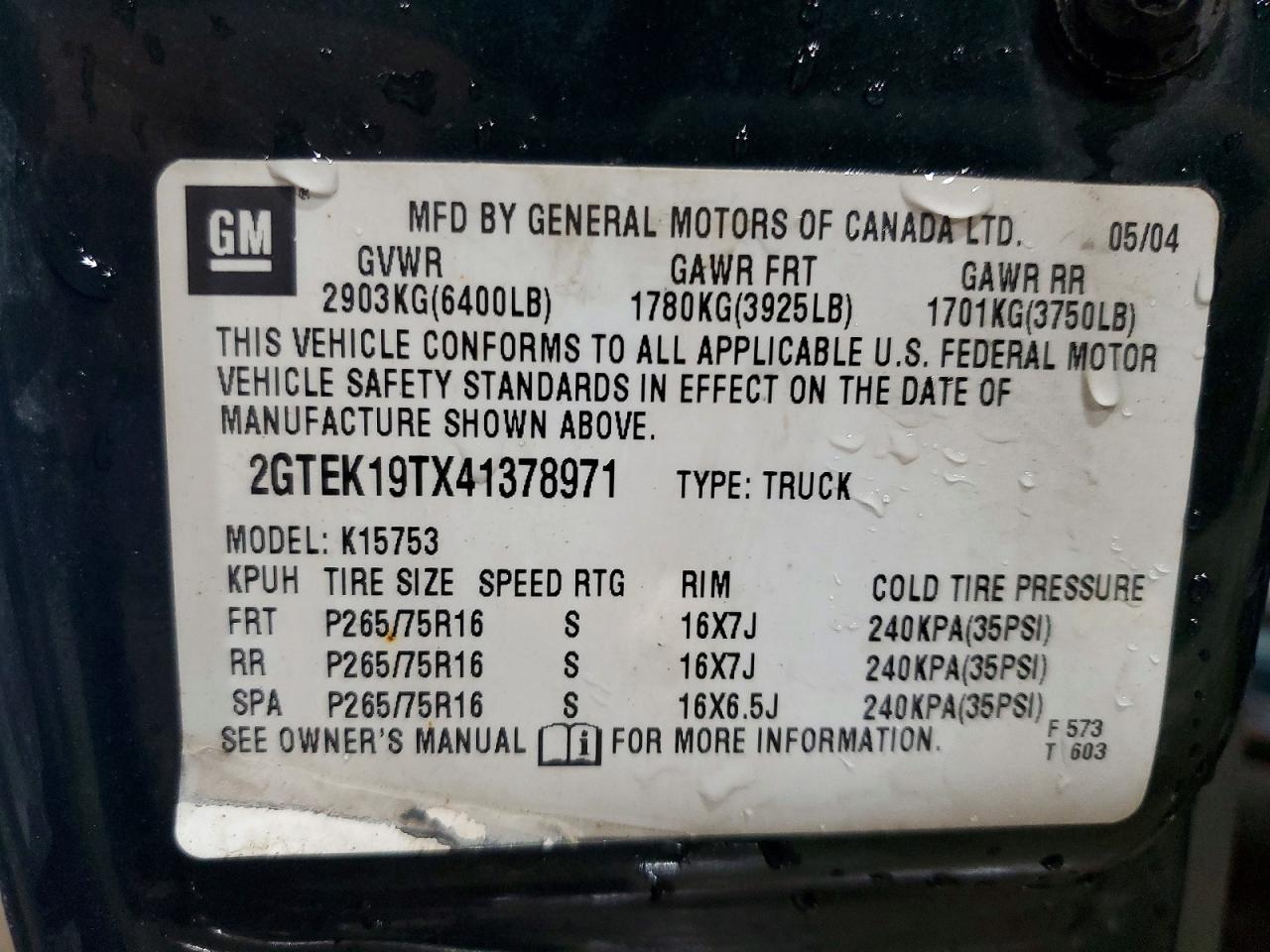 2004 GMC SIERRA 1500