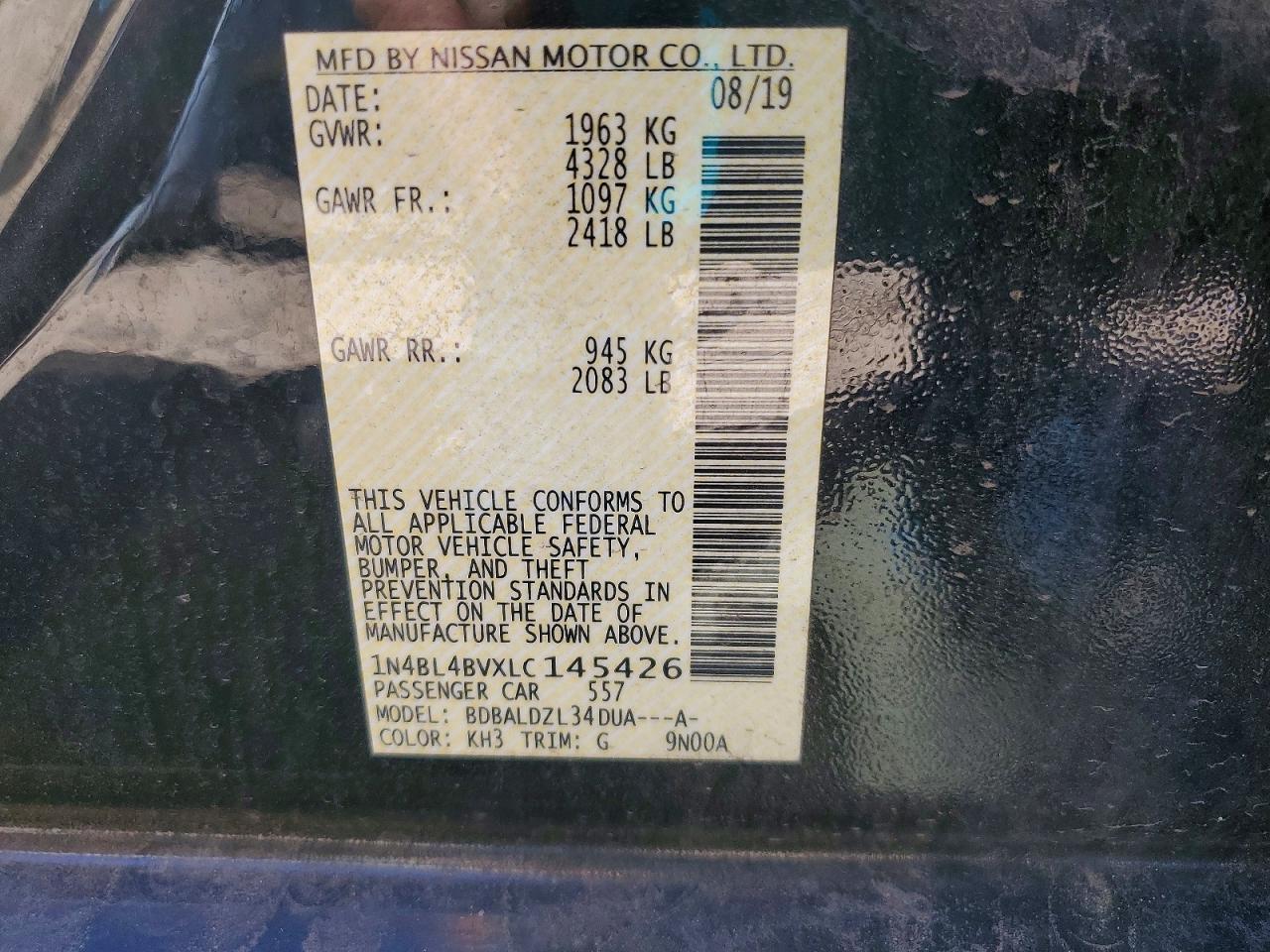 2020 NISSAN ALTIMA