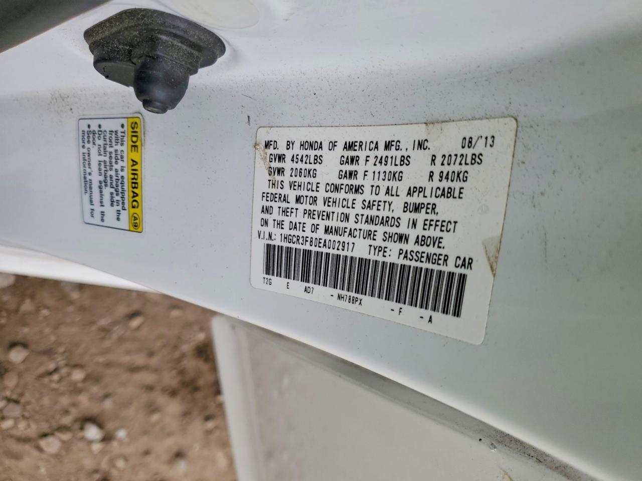 2014 HONDA ACCORD