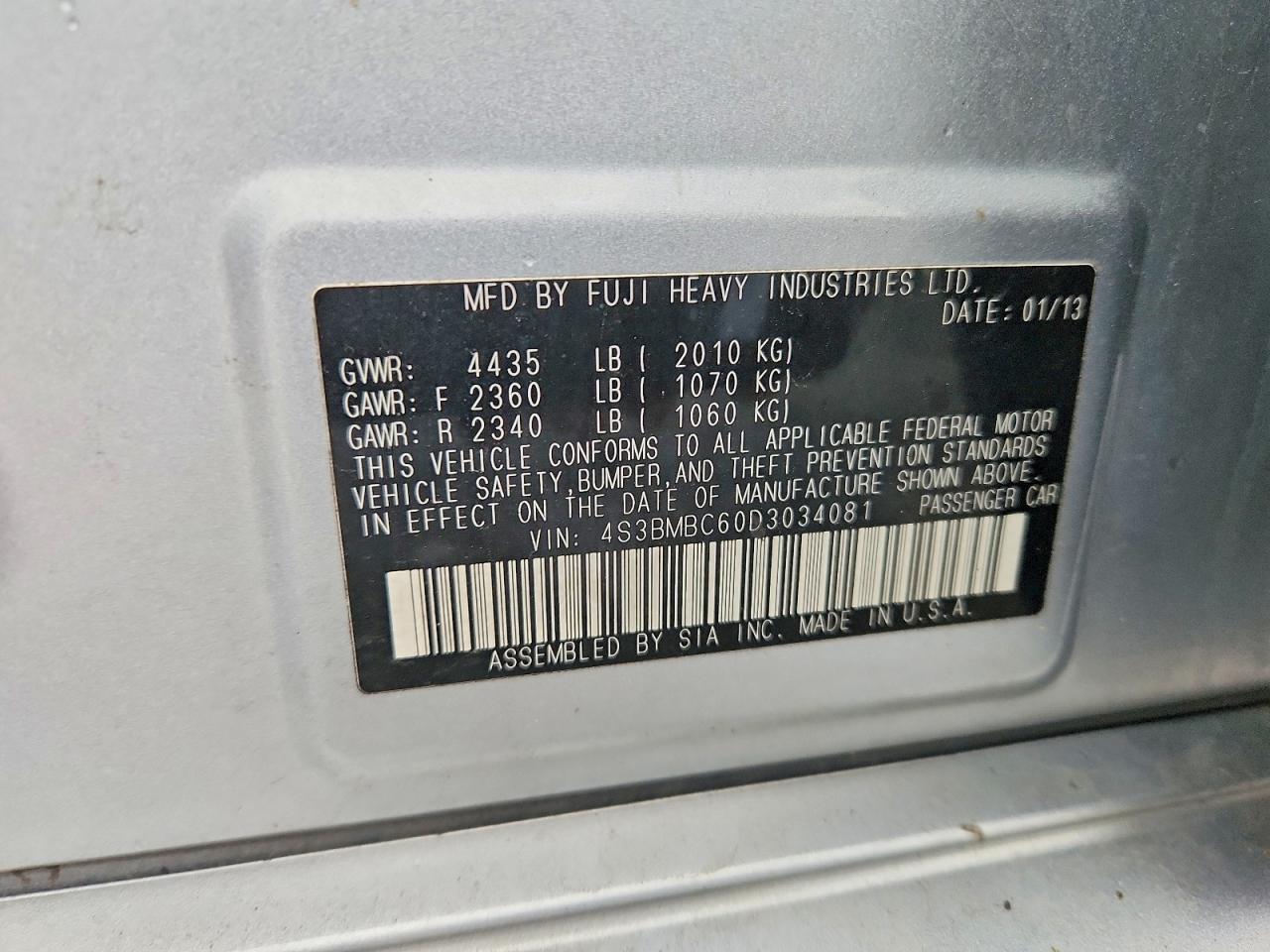 2013 SUBARU Legacy