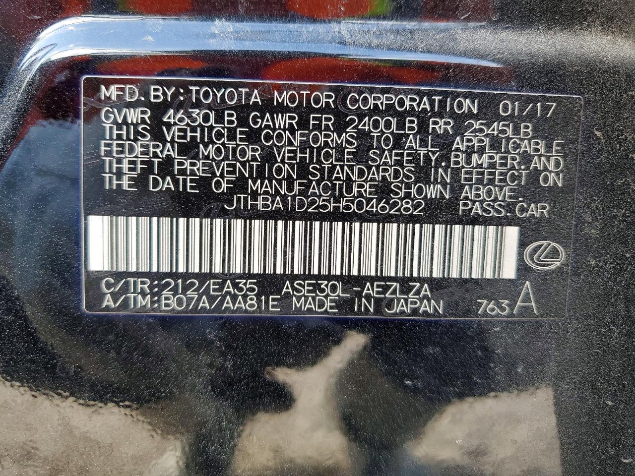 2017 LEXUS IS 200t