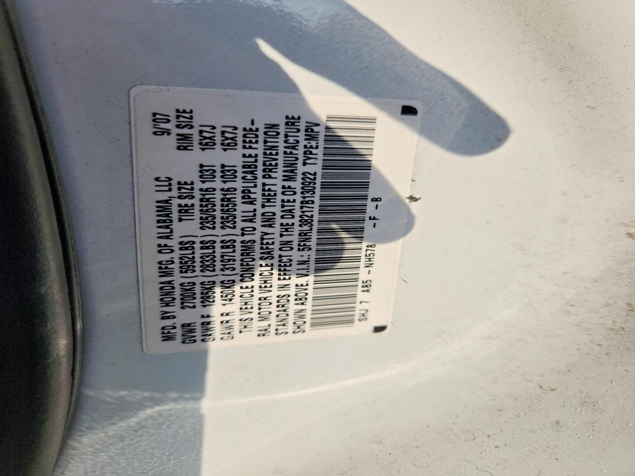 2007 HONDA ODYSSEY