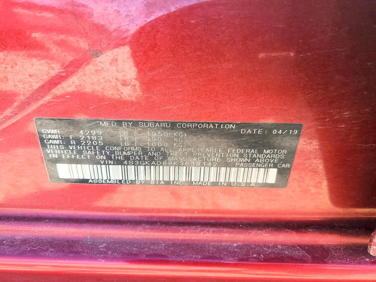 2019 SUBARU IMPREZA