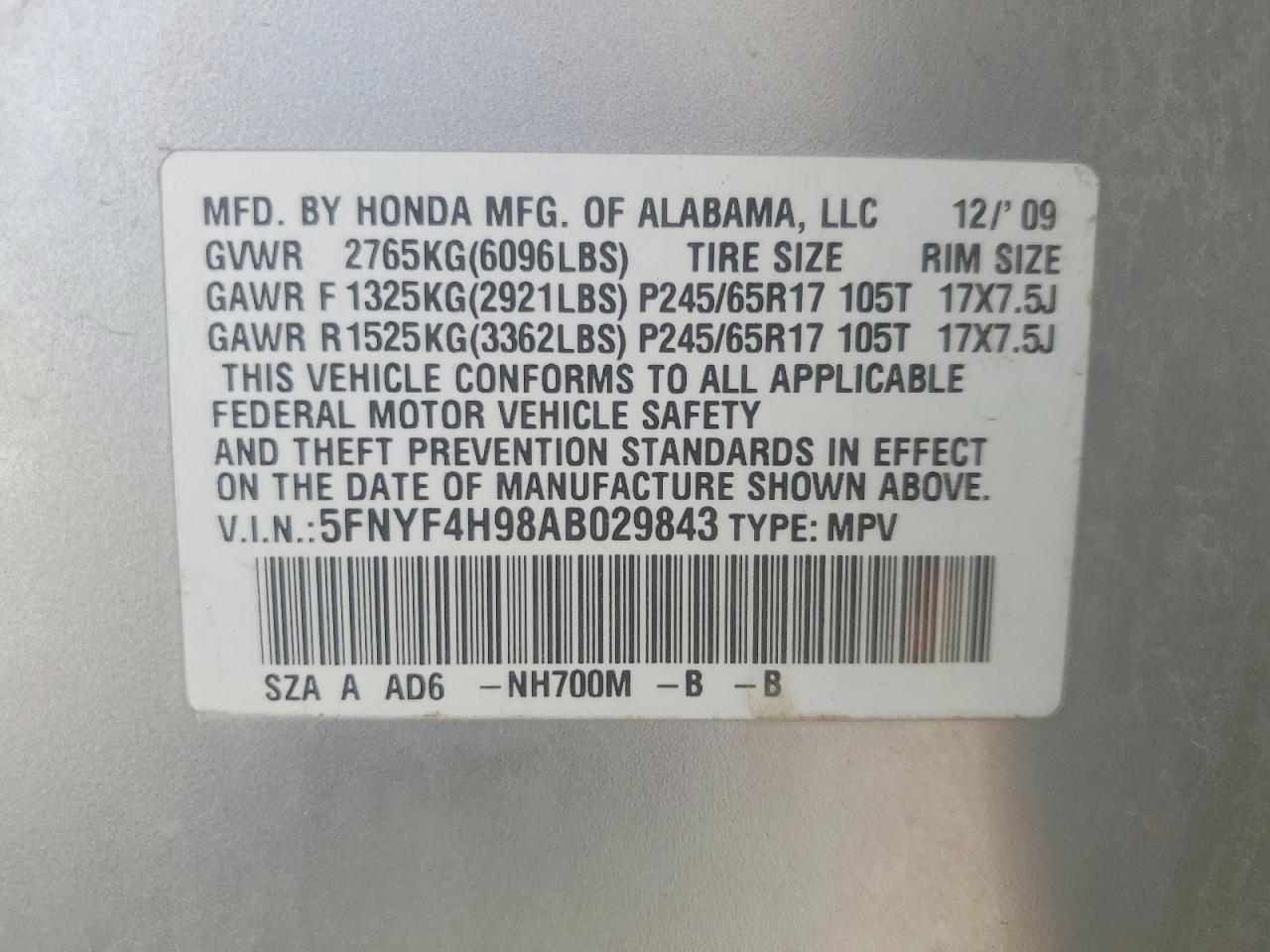 2010 HONDA PILOT